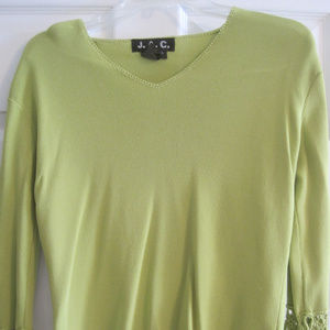 J.A.C. LIME GREEN LIGHT SWEATER